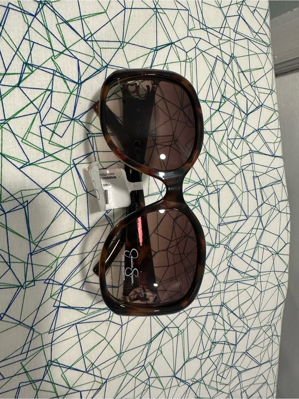 Jessica Simpson Brown Tortoiseshell Oversized Sunglasses with Brown Lenses